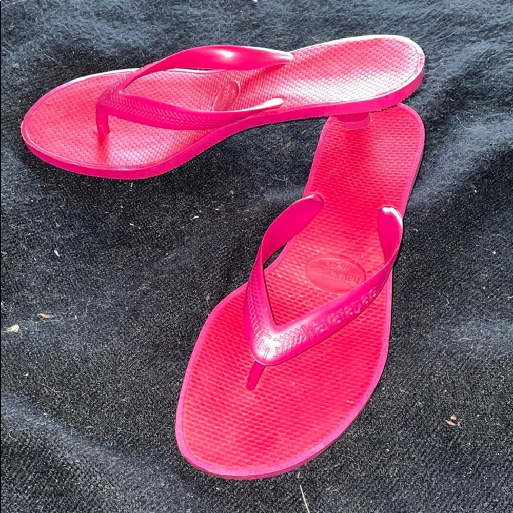 Havaianas high pink flip-flop heels size 6